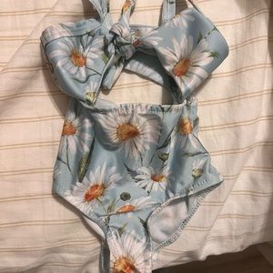 Bailey blossom tie front bathing suit